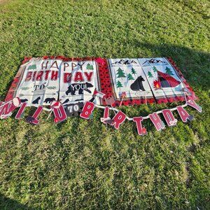 LARGE WILD BIRTHDAY DECORATION LOT BANNER Photo Props ALL AGES Outdoors Canadian